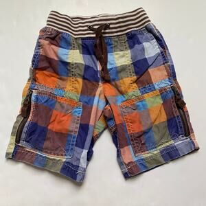 Mini Boden Rainbow Plaid Shorts